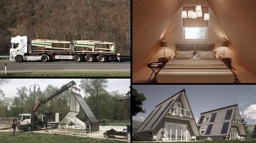 This super rad flat pack home involves simple nail on window systems, and  the ability to manoeuvre rooms and spaces as desired and required by you