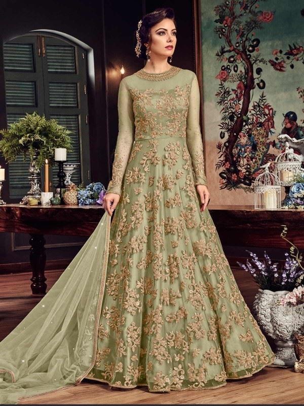 Swagat Snow White Violet 5200 Series Wholesale Designer Gown and Salwar  suits | textiledeal