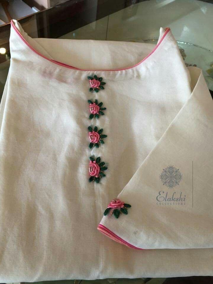hand embroidery designs for salwar  kameez neck