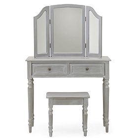 Sitting right next to the TV feature wall is this dressing table that  functions also as a console
