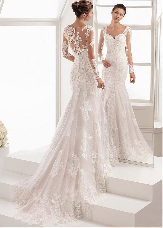 Fit And Flare Long Modest Wedding Dresses With Tulip Sleeves Lace Top Tulle  Skirt LDS Temple Bridal Gowns With Short Train Custom Made Sweetheart  Neckline