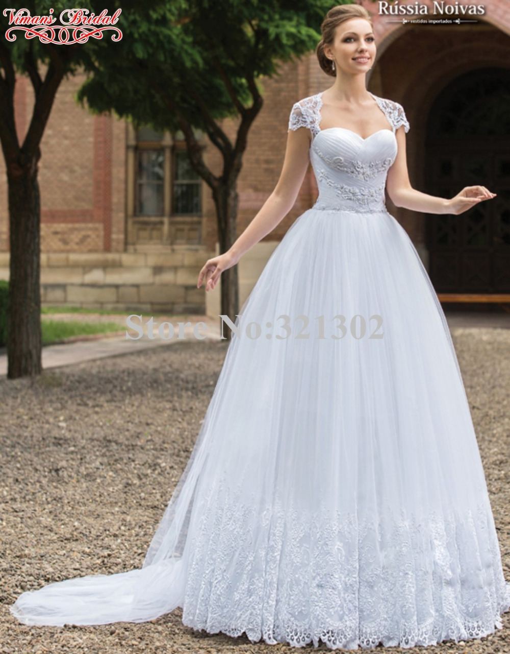 Discount Vintage Modest A Line Wedding Dresses 2018 Sweetheart Cap Sleeves Lace Appliques Satin Buttons Back Sweep Train Simple Bridal Gowns Vestidos Bridal