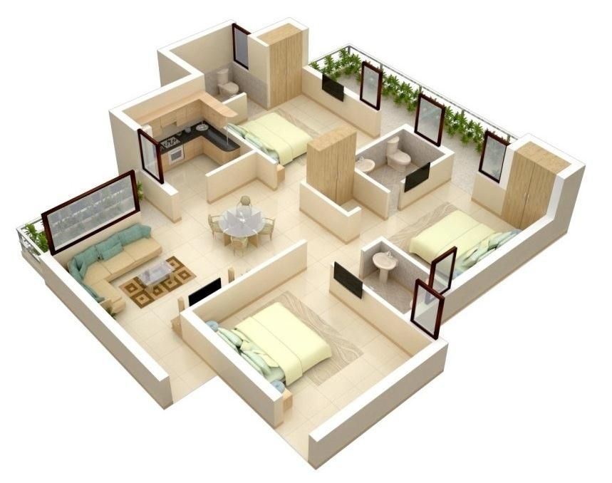 NZB70 motu three bedroom house plans