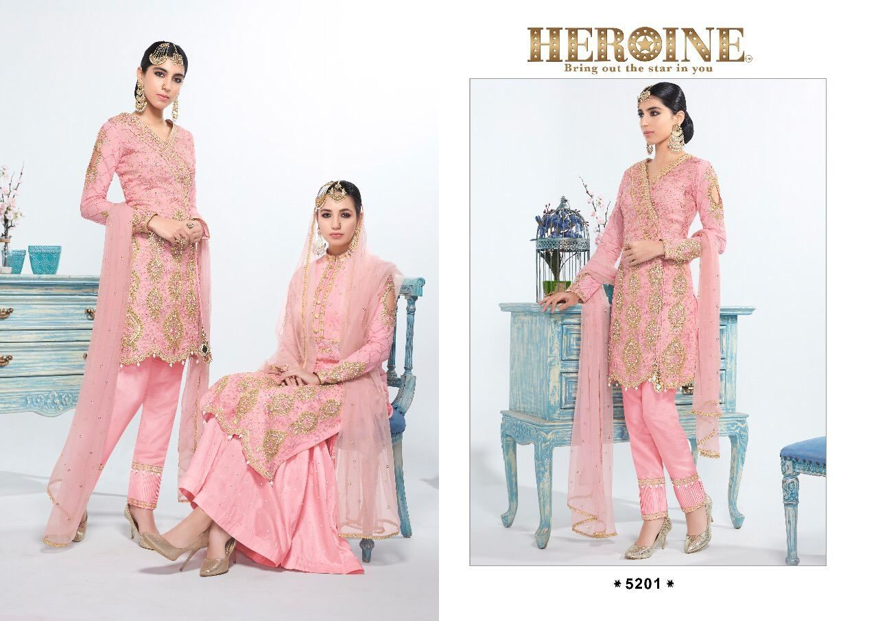 Heroine Net Self Design Pink Dress Material Dupatta Material