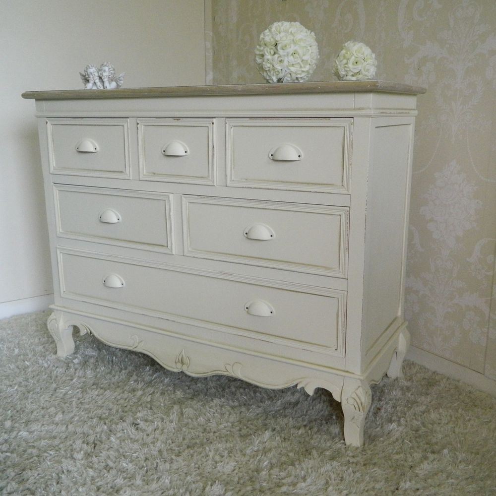 Cream 3 door mirrored wardrobe and matching drawer chests