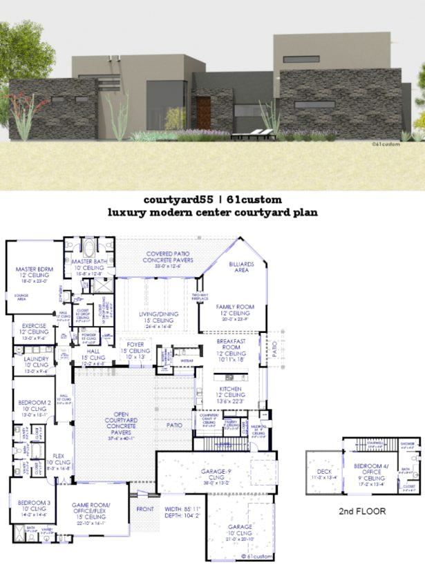 interior courtyard house plans