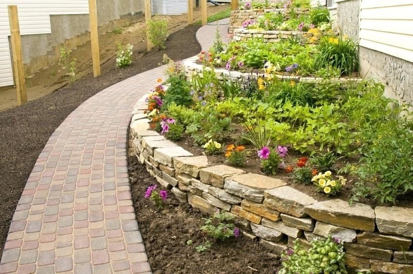 garden retaining wall ideas landscaping landscape designs pictures