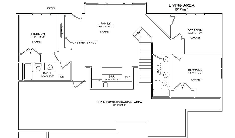 Basement:Simple Two Story House Plans With Basement Artistic Color Decor Excellent With Home Interior