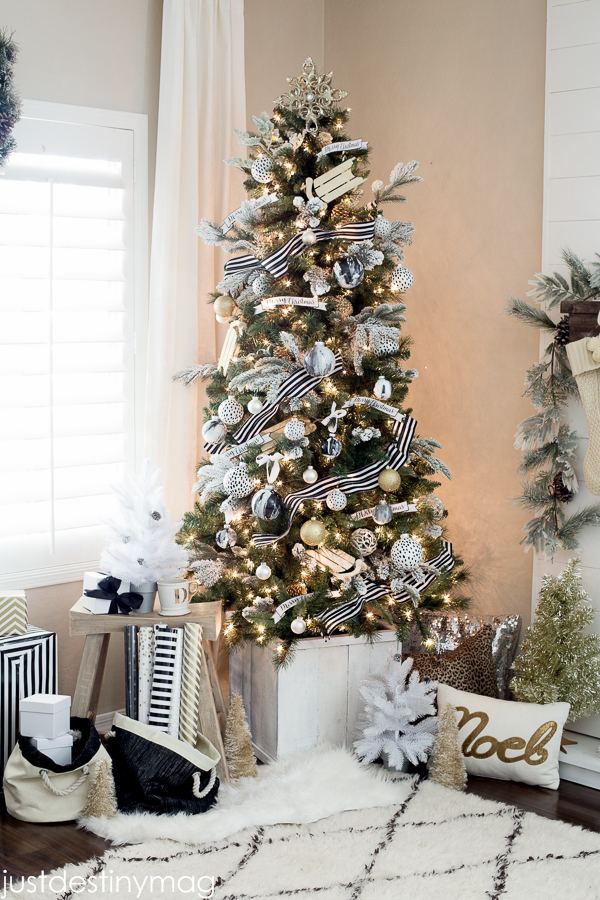 Silver and Gold Christmas Tree · Gold Angel Tree Topper · Vermont White  Spruce