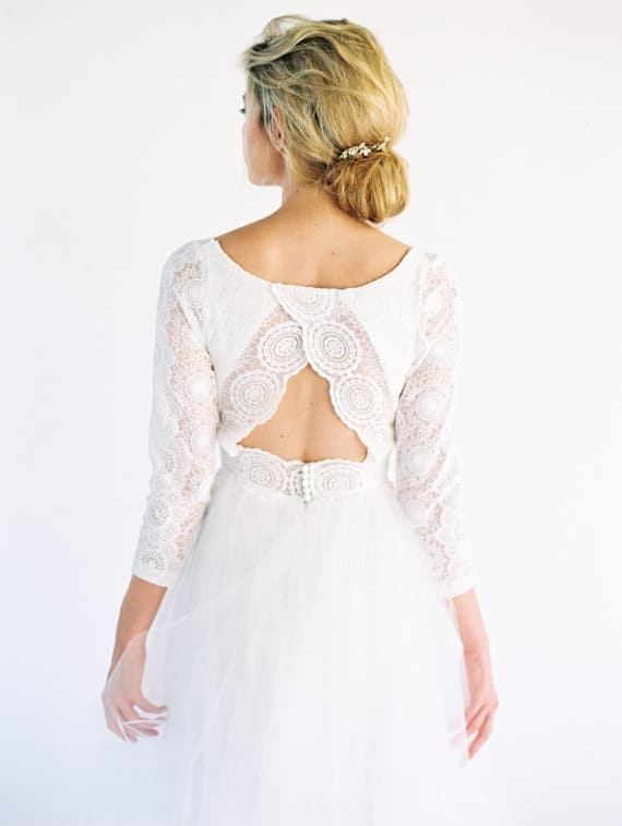 Theia Ivory Guipure Cotton Lace Sasha Casual Wedding Dress Size 6 (S) Image  0