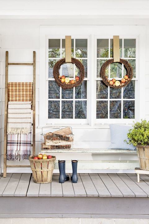 Porch Wicker Chairs Fall Decorating Ideas