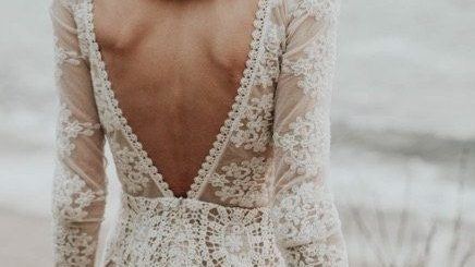 Cotton Lace wedding dress, boho wedding dress, daisy pattern crochet lace  dress, backless dress, boho wedding dress, bohemian wedding dress Mermaid  on