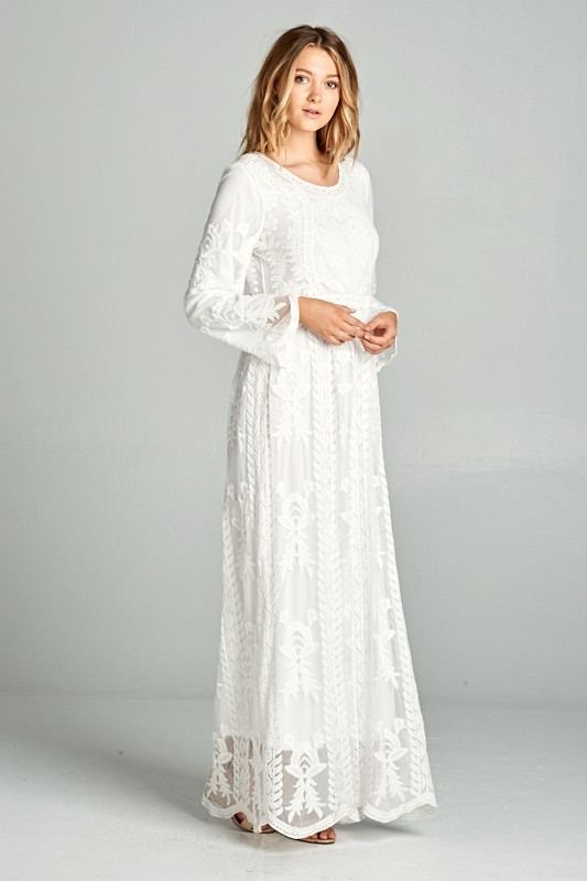 Long Sleeve Wedding Dress Modest Wedding Dress LDS Wedding image 0