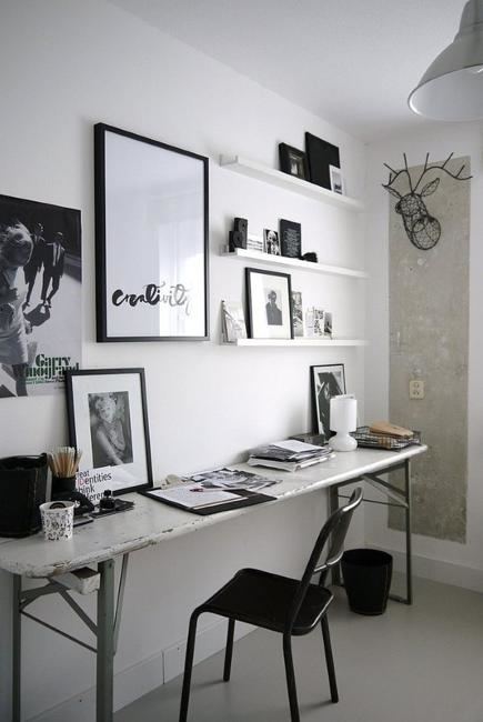 Home Decor – Living Room : White home with a black