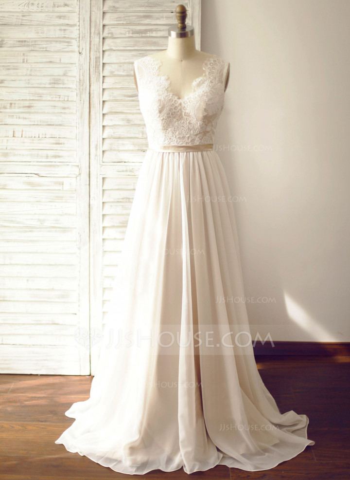 jjshouse wedding dress ball gown v neck chapel train tulle wedding dress  with sequins jjshouse wedding