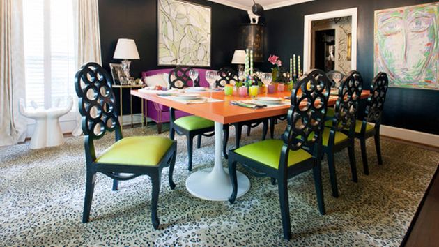 animal print dining chairs