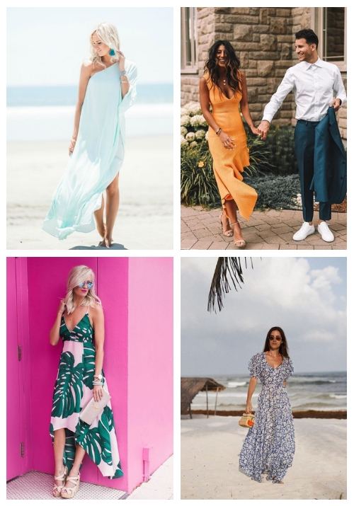 destination wedding guest dresses for fun, tropical elegance