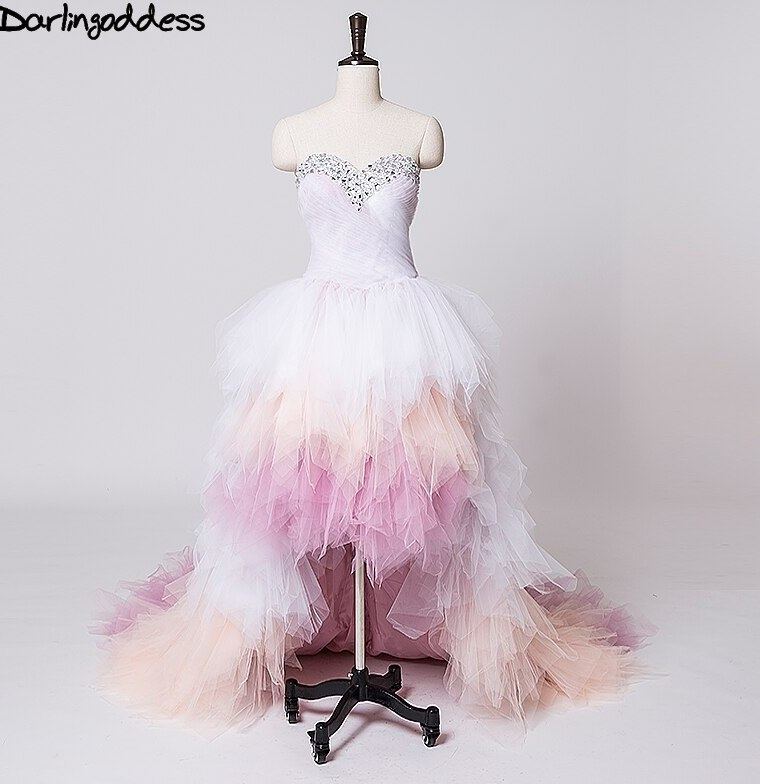 Discount 2017 Modest High Low Feathers Wedding Dresses Front Short Back Long  Detachable Train Bridal Gowns Plus Size Cheap Vestido De Noiva Vintage  Bridal