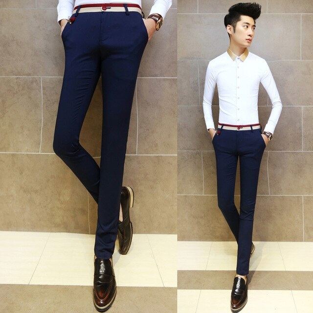 2015 New Dress Fashion Quality Long Sleeve Shirt Men Korean Slim Design  Formal Casual Male Dress
