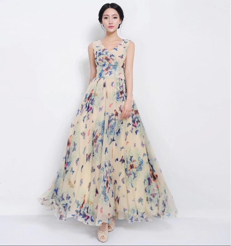 2019 High Quality Runway Fashion Maxi Dress Women'S Elegant Lantern Sleeve O Neck Retro Floral Printed Maxi Long Dress From Alicejing, $53