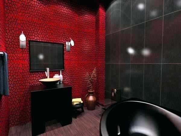 red white and black bathroom ideas