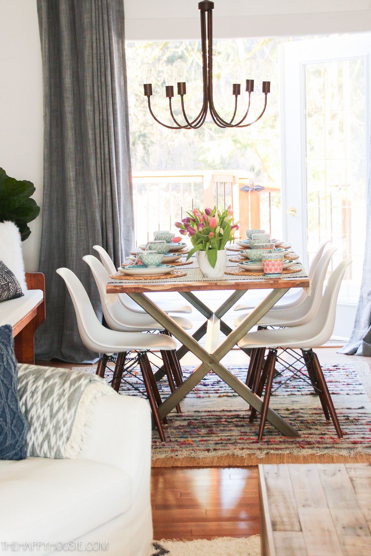 Today I am sharing our Spring dining room
