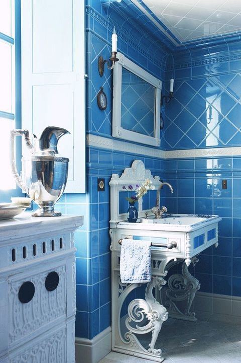 Simply Beautiful Home Tour From Saw Nail And Paint Decor Navy Blue  White Bathroom
