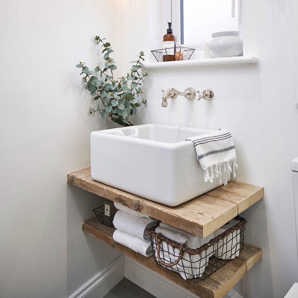 White bathroom with good natural  light