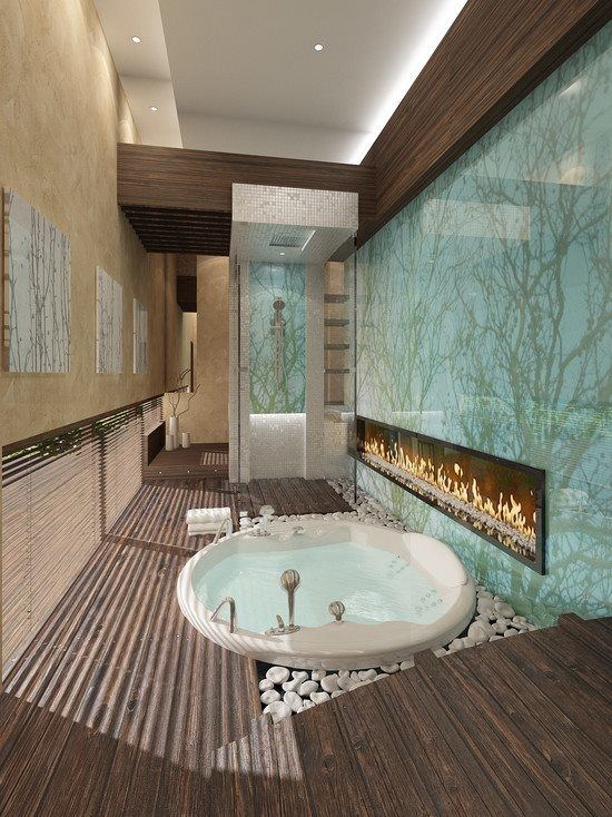 3 reasons to create a bathroom with a fireplace