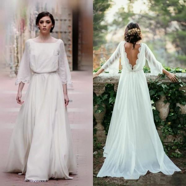 Elegant Arabic Long Sleeve Lace Wedding Dresses High Neck Appliques Beaded See Through Skirt Plus Size Wedding Dress Long Train Bridal Gowns Romantic