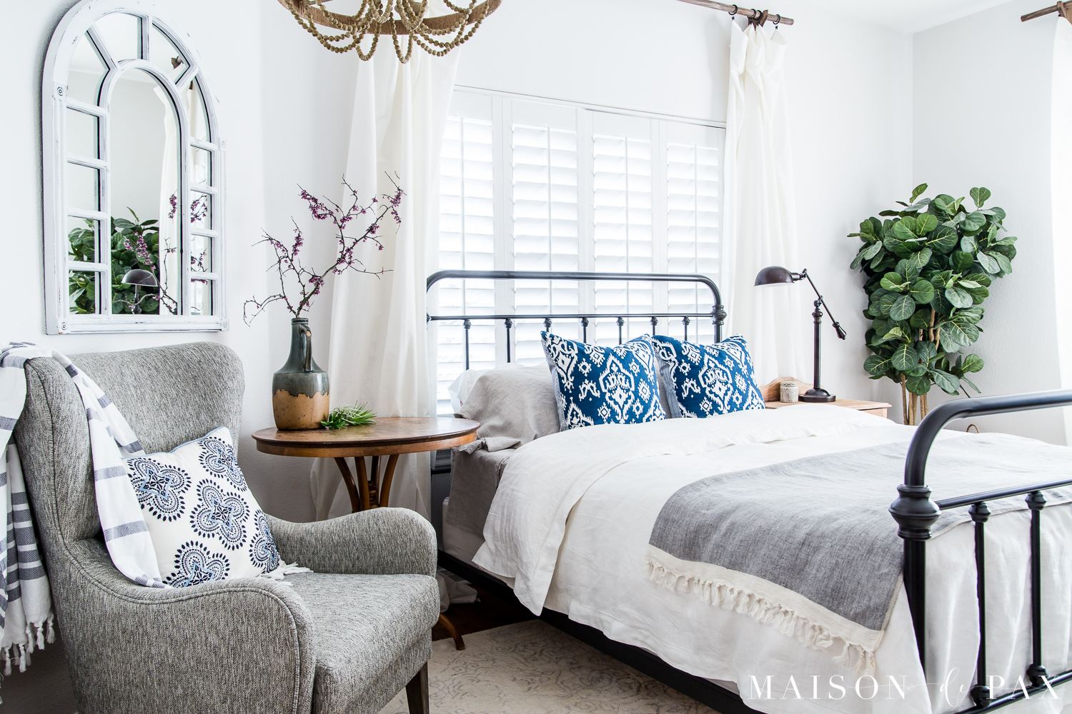 black and white contemporary bedroom