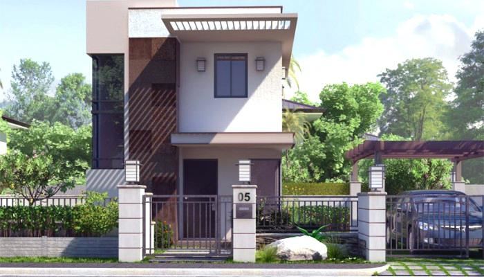 Small two storey unit house elevations and plans