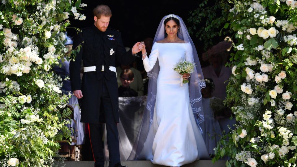 for a French fashion house, Clare Waight Keller for Givenchy, but the  cut and lines of the dress were exactly what we expected to see from Meghan