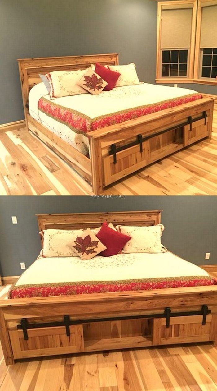 Simple Wooden Bed Frame and Headboard