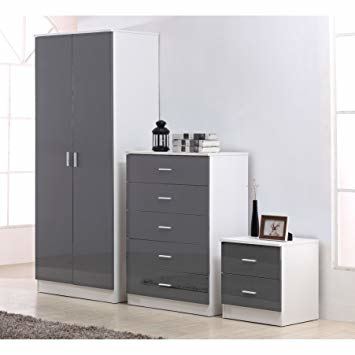 Champagne Avola With Grey Gloss Bedroom Furniture