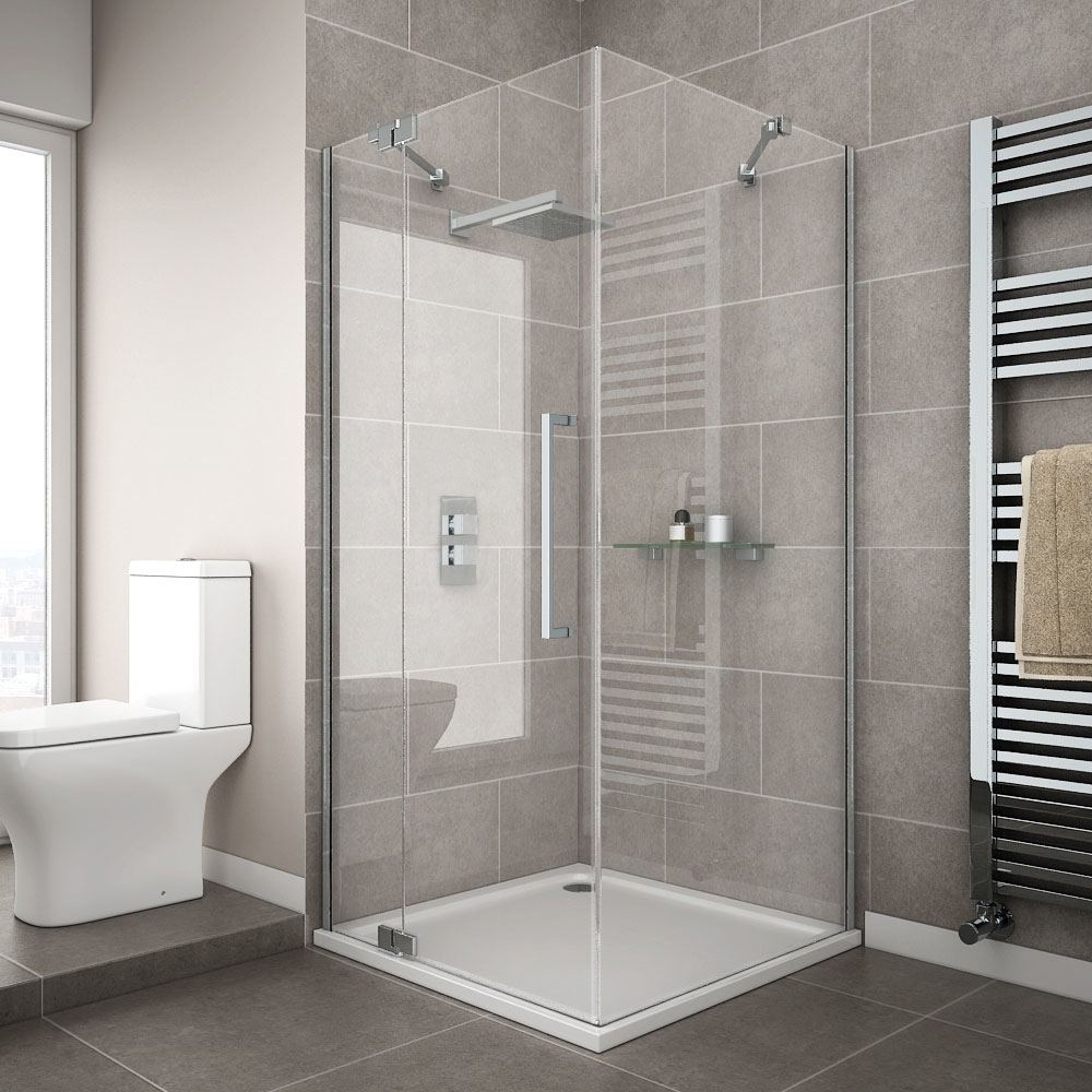 Add a seamless glass shower door to your small bathroom