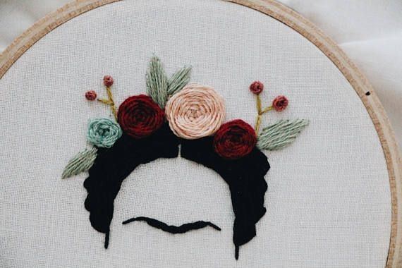 Frida Kahlo Embroidery Pillow Kit