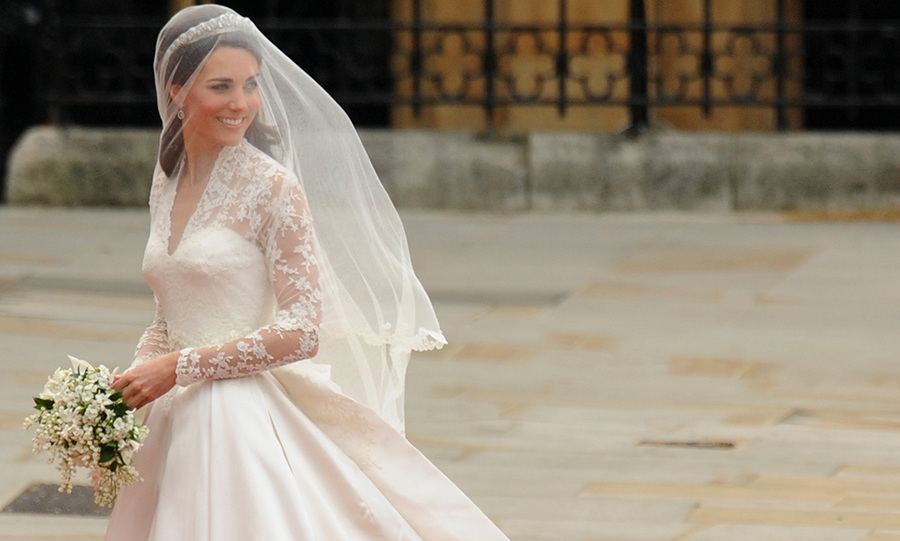 Kate Middleton in Alexander McQueen at her 2011 wedding to Prince William