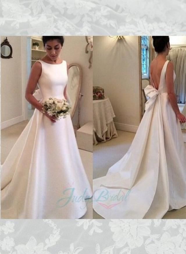 Phillipa Lepley Silk Scoop Neck Full Skirt Plain Wedding Dress