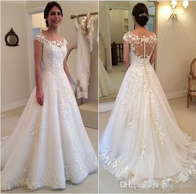 rosa clara 2016 bridal collection bateau neckline illusion long sleeves a line wedding dress deba back