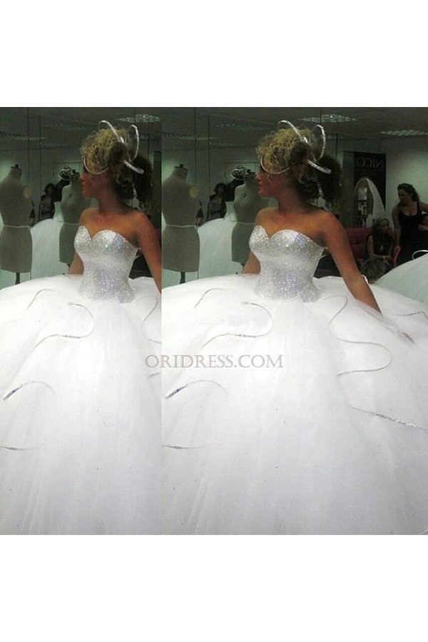 Sparkly Lace Ball Gown Crystal Wedding Dresses Bridal Gowns 99603194 · zoom  · Sparkly