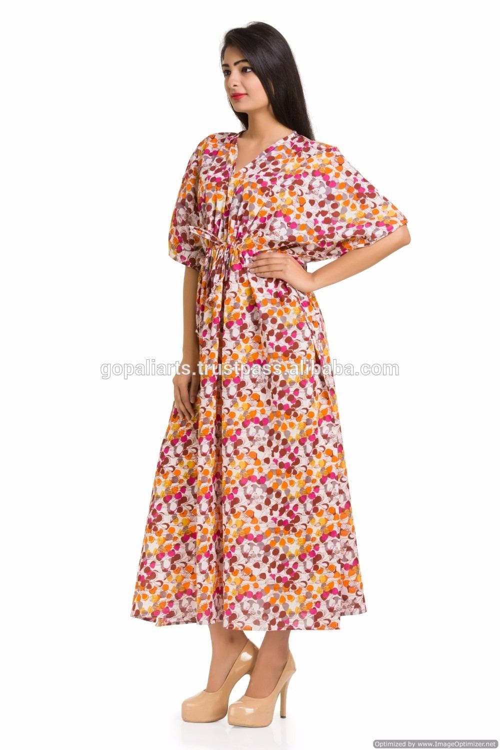 DAY GOWN / KIMONO / BATH ROBE / COVER UP #bathrobe #kimono #gown #daygown # floral #flowers #dress #casual #indian #cotton #100%cotton #fullsleeve